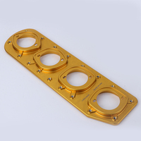 Adaptateur de collecteur d'admission CNC en aluminium billette ITB, anodisé or, pour moteur de course, brochage en acier inoxydable