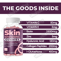 Vitahealthy OEM/ODM Marque distributeur Gommes anti-âge pour le blanchiment de la peau Gommes éclaircissantes gommes L-Glutathion avec collagène biotine