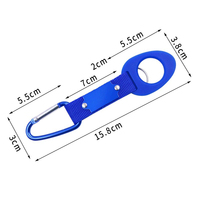 Porte-bouteille d'eau en silicone avec clips et anneaux, porte-clés, crochets en aluminium, accessoires pour sac à dos de voyage, camping, cyclisme