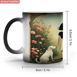 Novelty Mug Frosted Black 11oz <b>Ceramic</b> Heat Sensitive Color Changing <b>Cup</b> - Product Image 1