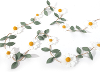 Karangan Bunga Buatan dari Wol Felt dengan Bunga Daisy & Daun Hijau yang Cantik untuk Dekorasi Natal dan Pernikahan, Warna Dapat Disesuaikan, Tahan Lama