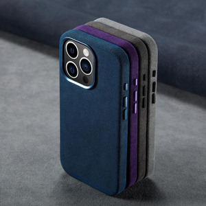 Nobile genuino per Cover magnetica Alcantara per <span class=keywords><strong>iPhone</strong></span> 17 16 Pro 15 Pro Max <span class=keywords><strong>14</strong></span> 13 Plus elegante elegante custodia per telefono - Product Image 3