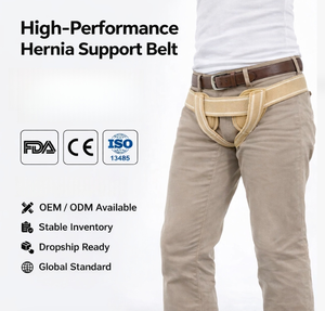 Ceinture de hernie inguinale entièrement réglable avec soutien ferme, attelle ergonomique pour hernie simple/double - Product Image 1