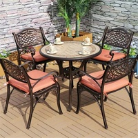 Ensemble de chaises de patio en métal de style bistrot chaise de patio de jardin en aluminium antique coulé meubles en fonte d'aluminium