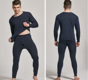 Autunno e inverno <span class=keywords><strong>uomo</strong></span> puro colore biancheria intima termica moda abiti lunghi sottili e girocollo mutandine - Product Image 4