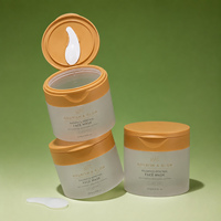 Pot cosmétique vide en plastique PP de 250 g, personnalisable OEM, avec applicateur cuillère, pour masque facial, crème et gommage corporel