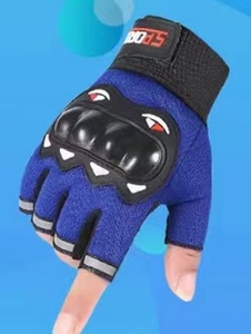 Gants de moto demi-doigts pour hommes et femmes avec poignées, protège-mains de vélo de route d'été, coton/polyester, protection - Product Image 2