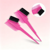 Brosse à teinture pour cheveux 2 en 1, peigne applicateur de teinture en plastique, manche long, poils doux, outil de coloration pour salon de coiffure, bricolage