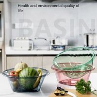 Bassin en plastique PET transparent extra large, durable, épaissi, pour la maison, lavage, mini taille 27x20x10cm