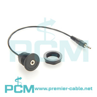 Câble d'extension stéréo 22 mm 3,5 mm mâle vers femelle AUX à montage sur panneau rond, prise audio 3,5 mm femelle, montage encastré sur châssis 3,5 mm