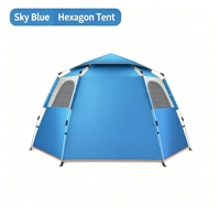 Tente de camping hexagonale à ouverture rapide quatre saisons, écologique, une chambre, en tissu Oxford épais et fibre de verre, avec maille imperméable pour la vente en gros