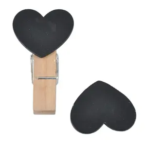 Mini Heart blackboard chalkboard peg clips for table numbers party favor decoration