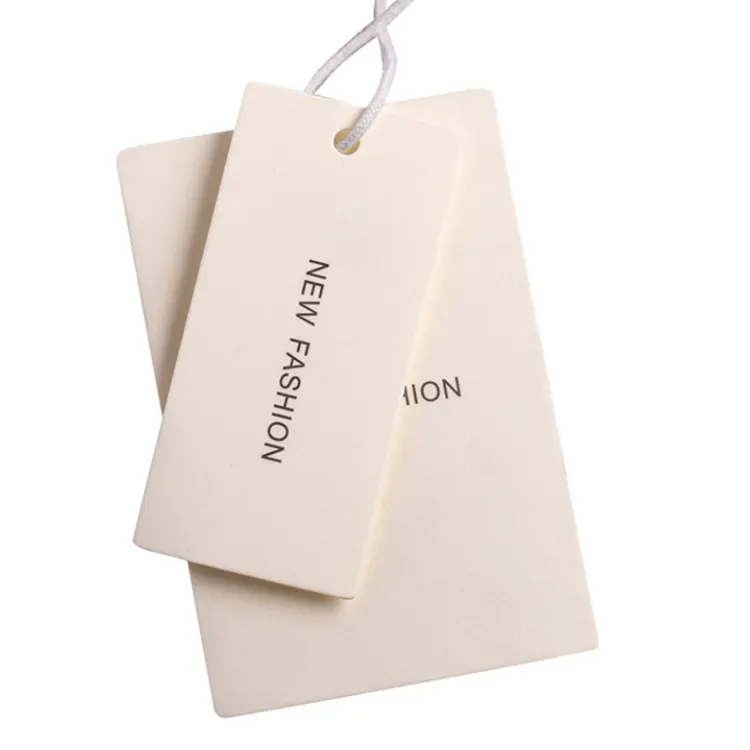 Kostenloses Design individueller Druck weißer Karton Papier-Aufhänger-Tag wiederverwertetes Papier Aufhänger-Tag für Kleidung