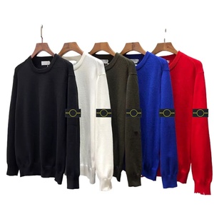 Pull à capuche en molleton tricoté 100 % coton, style décontracté de luxe, coupe régulière, vintage, motif pierre, pour homme - Product Image 2