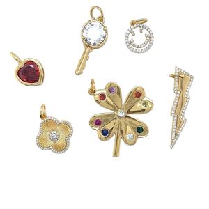 Özelleştirilmiş kolye avrupa amerikan Retro aşk balık yonca gülen yüz yıldırım DIY zirkon kolye kadın yeni ürünler için - Product Image 1