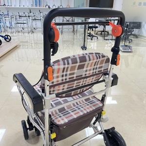किराने की खरीदारी-वॉकर और रोलर के लिए सुविधाजनक चार पहिया फोल्डिंग बुजुर्ग ट्रॉली - Product Image 3