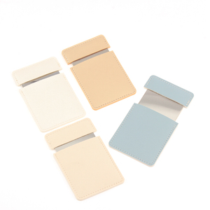 Unbreakable Stainless Steel Pocket <b>Mirror</b> with PU Leather Sleeve Rectangular Credit Card Size Portable Travel Makeup <b>Mirror</b> - Product Image 2