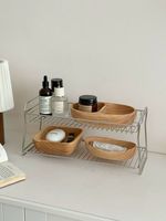 Organisateur de bureau en bois style Ins, plateau japonais en bois massif pour le rangement et la présentation de bijoux, clés et articles divers