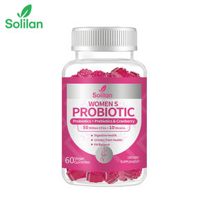Solilan 50พันล้าน CFU Probiotics gummies 10สายพันธุ์สำหรับผู้ใหญ่ผู้หญิง <span class=keywords><strong>PH</strong></span> สมดุลแบคทีเรียโปรไบโอติกสำหรับสุขภาพทางเดินอาหาร - Product Image 1