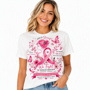 Transferencias de Impresión DTF de Plastisol Termoadhesivas para Planchar con Diseño 'Nos Luchamos Juntos por el Cáncer de Mama', Precio Mayorista, MOQ Bajo - Product Image 5