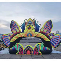 Scène de concert géante gonflable DJ Butterfly Booth Tent Air Blow Creative Music Festival Performance Decor Arch Event Advertising