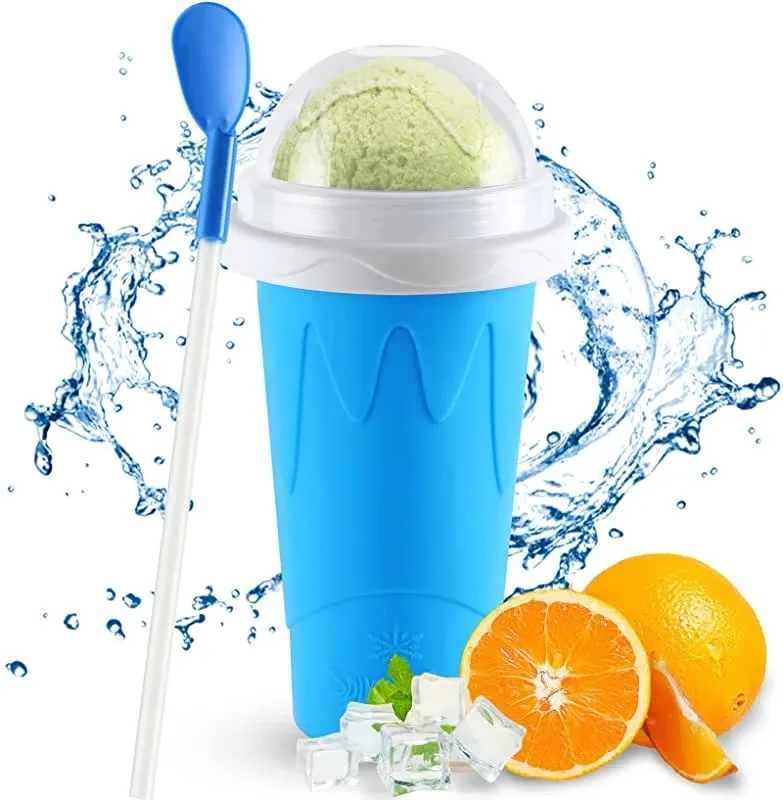 Silikon Schnell gefrorene Eismaschine Squeeze Cup Diy hausgemachte langlebige Schnell kühlung Slush Cups Milch shake Flasche Smoothie Cup