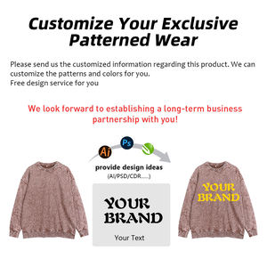 Sudadera Unisex Holgada con Cuello Redondo, Estilo Arrugado, Lavado con Efecto Nieve Otoñal, 400g, con Estampado Floral, Servicio OEM - Product Image 5