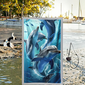 Toalla de Baño y Playa de Microfibra Turca Personalizada, Secado Rápido, Absorbente, Estampado Tropical, para Natación, Vacaciones de Verano, con Función Antimicrobiana - Product Image 3