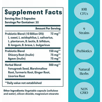 Complément Alimentaire Personnalisable OEM Marque Privée 3-en-1 Pré- & Post-Fabrication à Base de Plantes pour la Santé Intestinale et l'Équilibre Digestif en Capsules Végétales