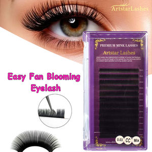 Extensions <span class=keywords><strong>de</strong></span> cils volume en PBT noir mat coréen, fournitures pour cils, vegan, sans cruauté, cils individuels pour usage professionnel - Product Image 5