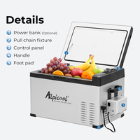 Glacière Alpicool C25 à double zone, 12V AC DC, congélateur à double usage, réfrigérateur électrique à compresseur, réfrigérateur portable pour le camping et la voiture