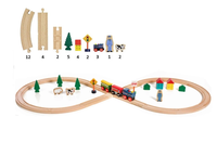 2024 nouveauté haute qualité 80 pièces en bois jeu éducatif bricolage Train voie ferrée trafic ensemble pour enfants enfants garçons filles