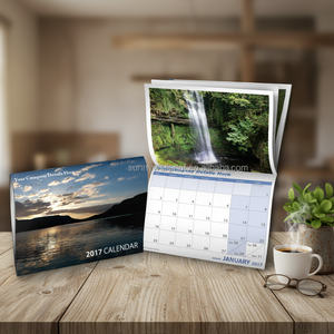 Printing Company Saddle Stitched Coated Paper Custom Size New Yearly Monthly Wall Calendar for Promotional Use