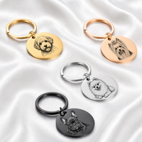Porte-clés personnalisé en acier inoxydable poli, pendentif breloque, plaques métalliques vierges pour gravure laser, vente en gros