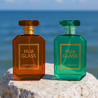 Flacon de parfum octogonal en verre vide, moderne et portable, 30 ml, 50 ml, 100 ml, avec capuchon, design coloré, logo personnalisé