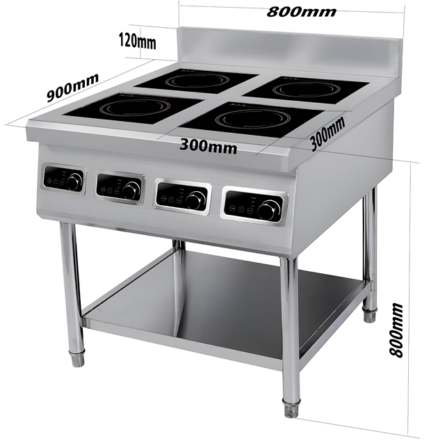 High-power Induction Cooker Full Fire Professional Commercial Induction Cooker with 4 Zones/ 4 Burner