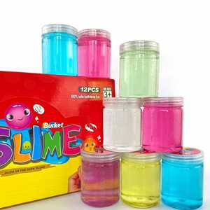 Custom Logo OEM Brand 150g Clear Colorful Crystal Fluffy Non Toxic Charming <b>Slime</b> <b>Set</b> for 5 to 7 Years Unisex Kids - Product Image 1