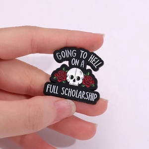 Pin <span class=keywords><strong>de</strong></span> Esmalte con Diseño <span class=keywords><strong>de</strong></span> Esqueleto <span class=keywords><strong>de</strong></span> Rosa y Flor, Insignia <span class=keywords><strong>de</strong></span> Solapa, Broches, Joyería Punk Gótica <span class=keywords><strong>de</strong></span> Halloween, Estilo 'Going to Hell on a Full Scholarship' - Product Image 6