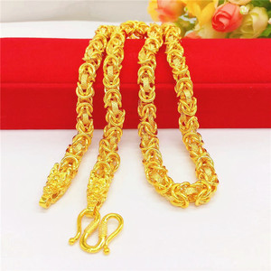 Collana Unisex <span class=keywords><strong>in</strong></span> Tungsteno Placcato Oro con Motivo a Rubinetto, Design <span class=keywords><strong>in</strong></span> Tessuto Oro Sabbia, Stile Dolce e Cool per Uso Quotidiano - Product Image 4