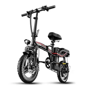 Электрический велосипед для взрослых, электрический велосипед 48 в 14 дюймов 10,2 Ач, электрический карманный велосипед с задним сиденьем