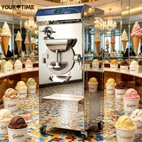 Machine à glace dure professionnelle certifiée CE, combinée, pour la production de glaces artisanales, avec pasteurisateur