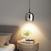 Luminaire suspendu décoratif pour hôtel, allée, maison, ambiance mode, avec abat-jour en verre miroir à tête unique