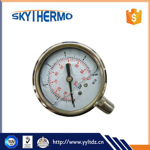 पढ़ने के लिए आसान स्पष्ट व्यक्तिगत डिजाइन विश्वसनीय प्रदर्शन एसएस दबाव गेज दबाव नापने का यंत्र तेल भरा मीटर - Product Image 3