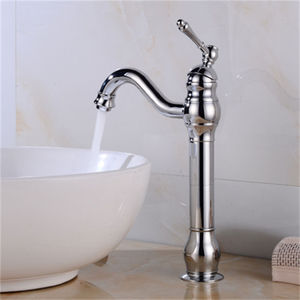 Grifo de lavabo de latón montado en cubierta, estilo europeo, retro, antiguo, un solo Mango, duradero - Product Image 3