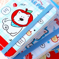 Cuaderno A7 Apple Pup con Banda Elástica, 80 Hojas, 80GSM, Marcapáginas de Cinta, 4 Diseños, Papelería Kawaii, Venta al Por Mayor