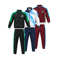 Survêtement de football pour homme avec fermeture éclair intégrale, veste et pantalon assorti avec empiècements en mesh pour l'échauffement d'équipe et les entraînements de football