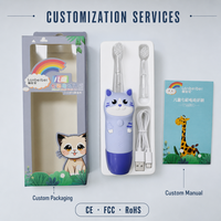 Brosse à dents électrique intelligente en silicone pour enfants, avec lumière LED, brosse à dents sonique douce, pour la maison, étanche, à piles