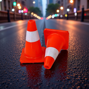 36 28 pulgadas barrera de seguridad vial cono de tráfico 70cm 90cm advertencia Pvc seguridad de emergencia cono de carretera reflectante - Product Image 5