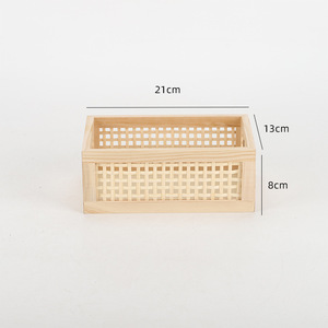 מדף במבוק כפול אחסון עץ מחסן רב שכבתית סלון קוסמטי מארגן - Product Image 5