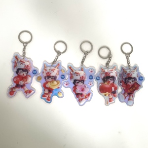 Hot Bán Dễ Thương Anime Đầy Màu Sắc Cầu Vồng Epoxy Acrylic <span class=keywords><strong>Keychain</strong></span> Ánh Sáng Nhựa Ảnh Kỹ Thuật Số Móc Khóa - Product Image 1